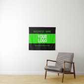 Tenture Votre logo ou image | Noir et vert brillant (En situation (horizontale))