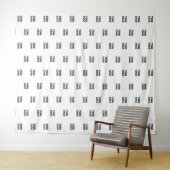 Tenture Votre logo simple logo répétitif | Blanc ou fait m (En situation (horizontale))