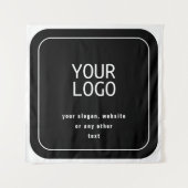 Tenture Votre Logo & Slogan ou autre texte | Noir et blanc (Devant)