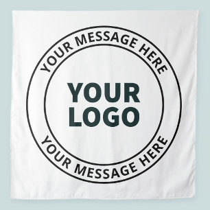 Tenture Votre logo téléchargé + texte circulaire modifiabl