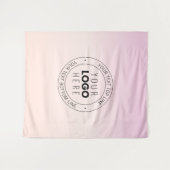 Tenture Votre logo téléchargé | Texte circulaire modifiabl (Devant (Horizontal))