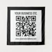 Tenture Votre nom d'entreprise et code QR modifiable (Devant)