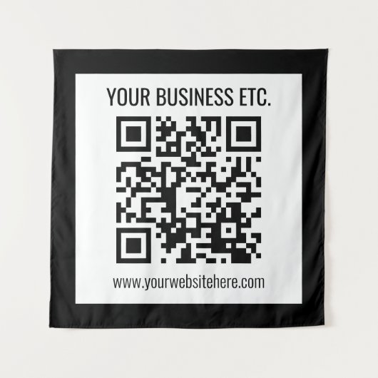 Tenture Votre nom d'entreprise et votre code QR modifié (Devant)