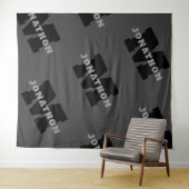 Tenture Votre nom ou nom commercial | Masculine moderne Gr (En situation (horizontale))