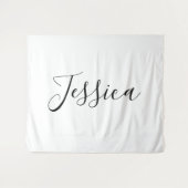 Tenture Votre nom | Script élégant (Devant (Horizontal))