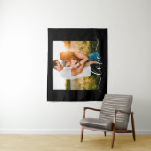 Tenture Votre Photo Tapestry Modèle Love Texte noir (En situation)
