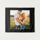 Tenture Votre Photo Tapestry Modèle Love Texte noir (Devant (Horizontal))