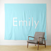 Tenture Votre propre nom ou mot | Ciel bleu doux (En situation (horizontale))