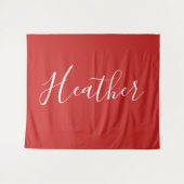 Tenture Votre script blanc personnalisé en rouge (Devant (Horizontal))