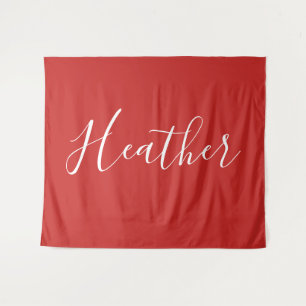 Tenture Votre script blanc personnalisé en rouge