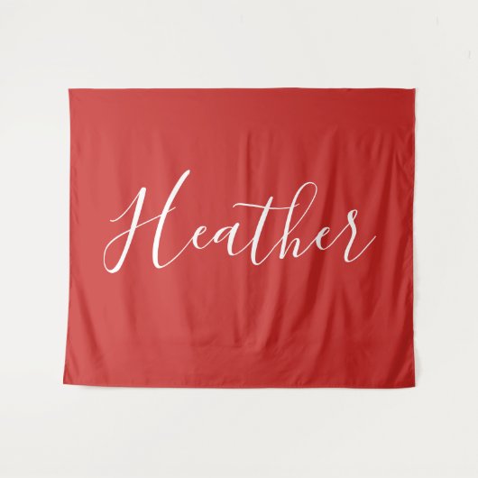 Tenture Votre script blanc personnalisé en rouge (Devant (Horizontal))