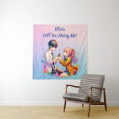 Tenture Voulez-vous m'épouser | Proposition de mariage ani (En situation)