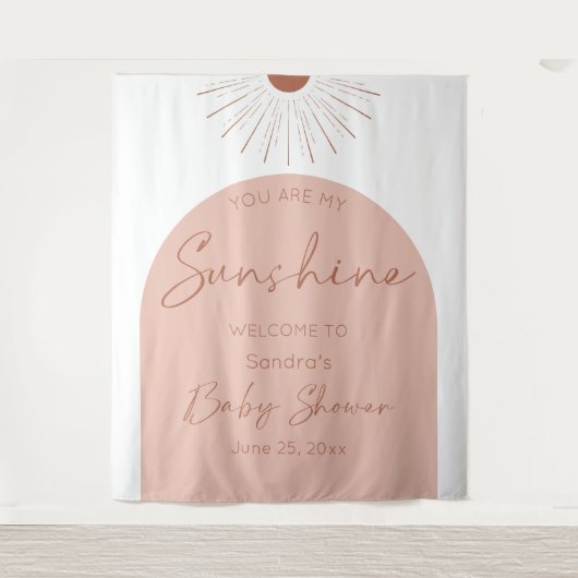 Tenture Vous êtes ma douche de bébé soleil Boho (Devant)