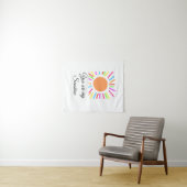 Tenture vous êtes mon soleil jaune orange rayons de soleil (En situation (horizontale))