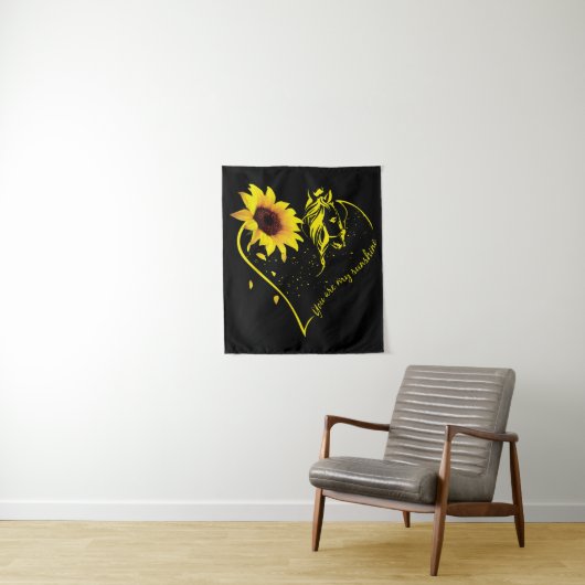 Tenture Vous Êtes Mon Sunshine Tournesol Et Cheval (En situation)