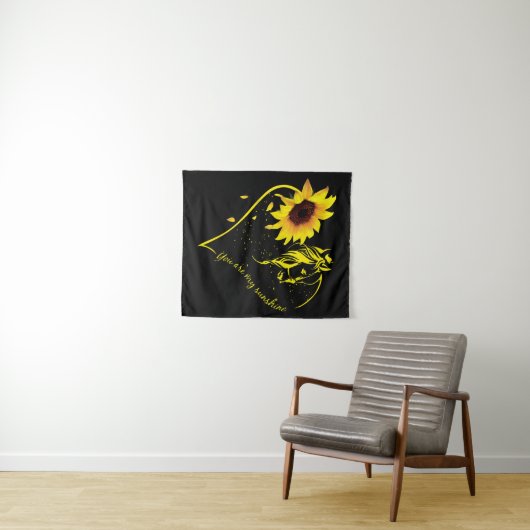 Tenture Vous Êtes Mon Sunshine Tournesol Et Cheval (En situation (horizontale))