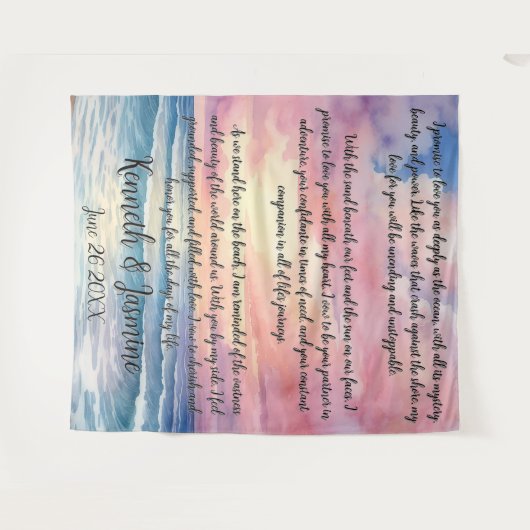 Tenture Vows sans fin par fond Mariage de mer (Devant (Horizontal))