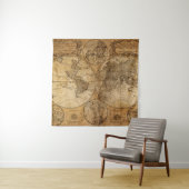 Tenture Voyage historique : 1746 Carte du monde (En situation)