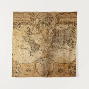 Tenture Voyage historique : 1746 Carte du monde
