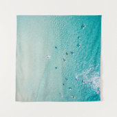 Tenture Vue aérienne de surfeurs, océan clair. (Devant (Horizontal))