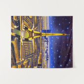 Tenture Vue aérienne d'Imaginaire de Paris sous les étoile (Devant (Horizontal))