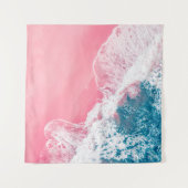 Tenture Vue aérienne d'une plage de sable rose en Nouvelle (Devant (Horizontal))