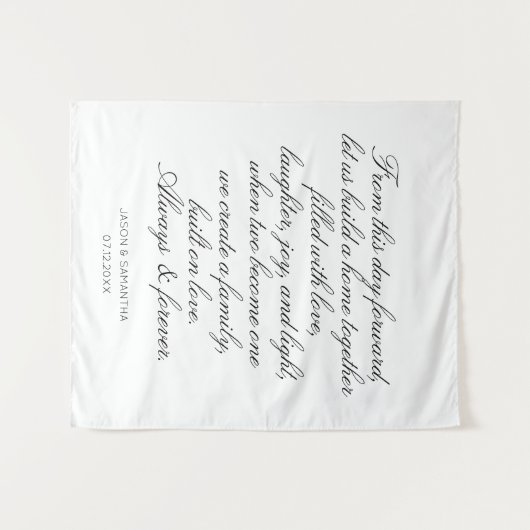 Tenture Vue mariage arrière-plan Calligraphie personnalisé (Devant (Horizontal))