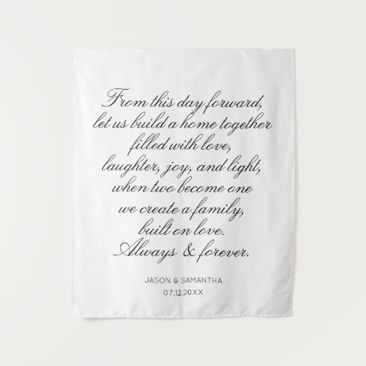 Tenture Vue mariage arrière-plan Calligraphie personnalisé (Devant)