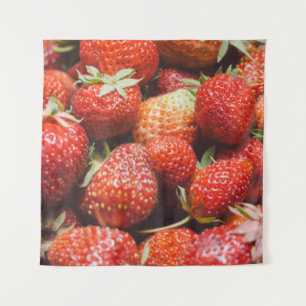 Tenture Vue rapprochée sur fraise fraîche d'été avec la pi