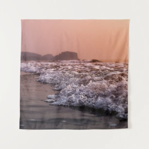 TENTURE VUE SUR LA MER PENDANT LE COUCHER DU SOLEIL