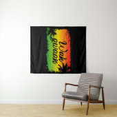 Tenture Wah Gwaan Jamaïque Rastafarian Tapestry Caraïbes (En situation (horizontale))