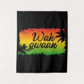 Tenture Wah Gwaan Jamaïque Rastafarian Tapestry Caraïbes (Devant)