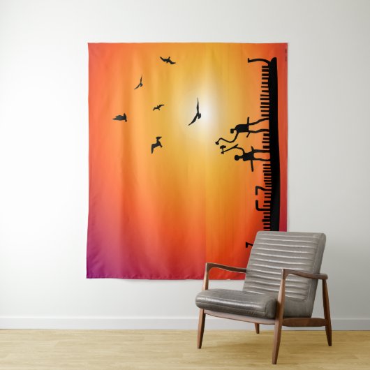 Tenture Warriors Petroglyphs Viking Ship (En situation)