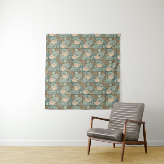 Tenture Water Lys Lily Art Nouveau Nature (En situation)