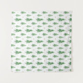 Tenture Watercolor Christmas Trees Seamless Pattern (Devant (Horizontal))