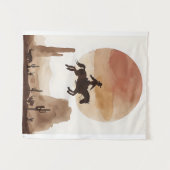 Tenture Watercolor Flying Cowboy (Devant (Horizontal))