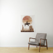 Tenture Watercolor Flying Cowboy (En situation)