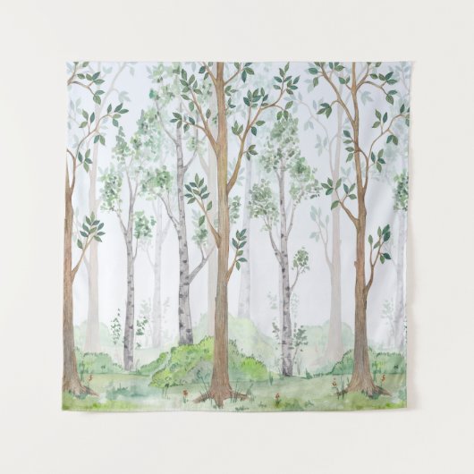Tenture Watercolor illustration-Fairy forest. Children's i (Devant)