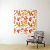 Tenture Watercolor leaves seamless pattern (En situation (horizontale))