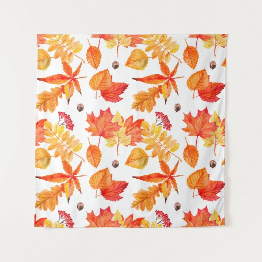 Tenture Watercolor leaves seamless pattern (Devant)