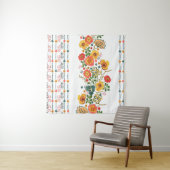 Tenture Watercolor painting seamless pattern with stylized (En situation (horizontale))