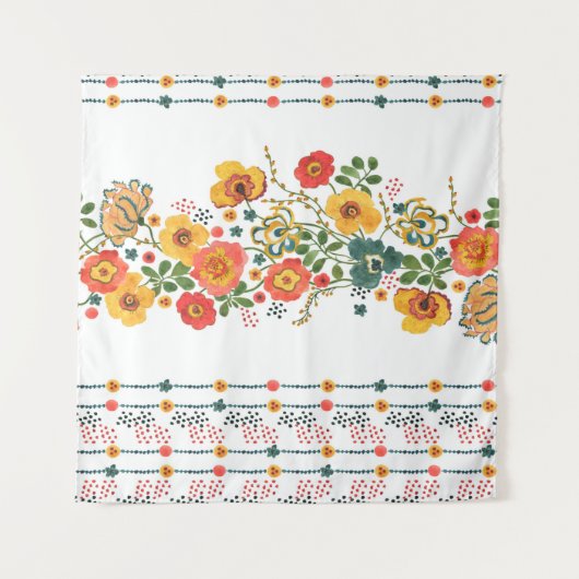 Tenture Watercolor painting seamless pattern with stylized (Devant)