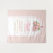 Tenture Watercolor petals and prosecco shower banner desig (Devant (Horizontal))