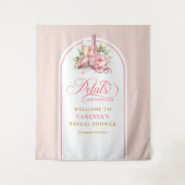 Tenture Watercolor petals and prosecco shower banner desig (Devant)