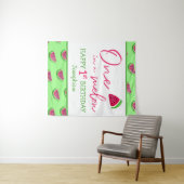 Tenture Watermelon 1er anniversaire Un dans un fond de mel (En situation (horizontale))
