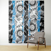 Tenture Wave Mechanism – Abstract Extra-Large Tapestry  (En situation)