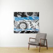 Tenture Wave Mechanism – Abstract Medium Tapestry  (En situation (horizontale))