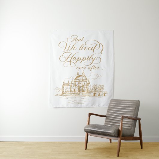 Tenture We lived happily ever after royal backdrop (En situation)