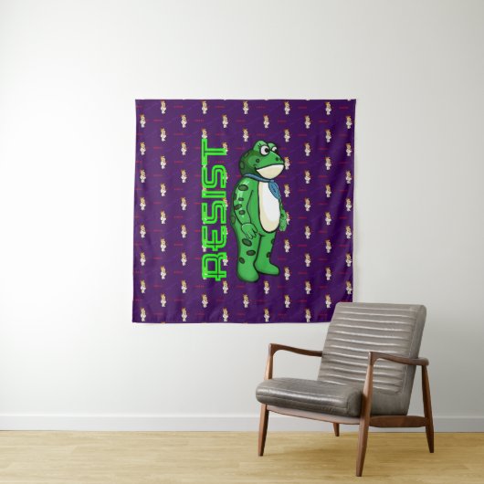 Tenture Weatherproof Personalized House Flag Resist frog (En situation)
