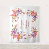 Tenture  Wedding Floral Watercolor Photo Booth Backdrop (Devant)